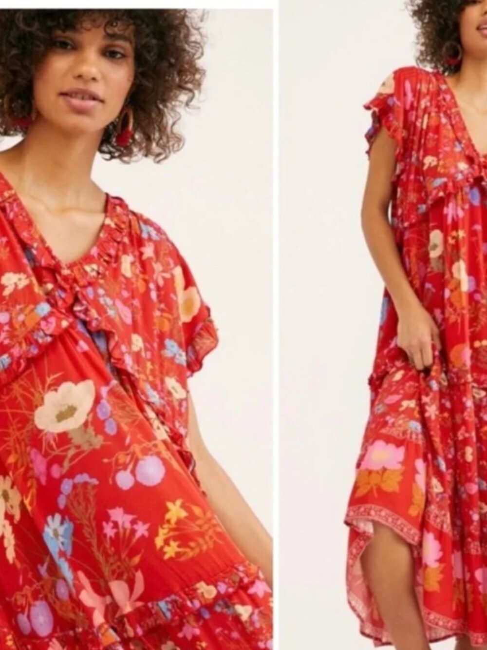 Free People x Spell Wild Bloom Maxi Dress Medium Floral Boho Like New - Picture 13 of 15